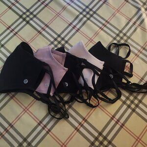 Five 5 Lululemon Face Masks Black Beige Dusty Rose